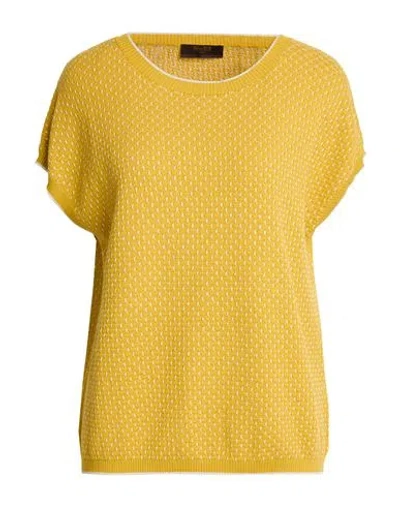 Moorer Woman Sweater Mustard Size 4 Cotton, Cashmere In Yellow