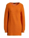 Moorer Woman Sweater Orange Size 6 Cotton, Silk In Orange