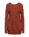 Moorer Woman Sweater Rust Size 12 Alpaca Wool, Polyamide, Virgin Wool In Red