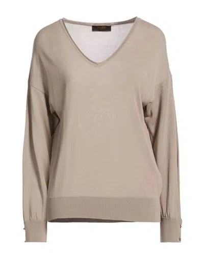 Moorer Woman Sweater Taupe Size 6 Viscose, Cotton