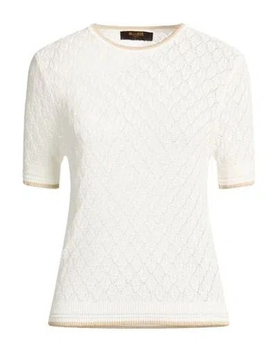 Moorer Woman Sweater White Size 4 Cotton, Viscose