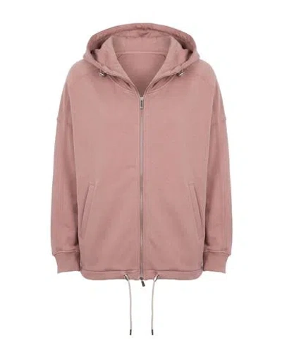 Moorer Woman Sweatshirt Antique Rose Size 4 Cotton In Pink