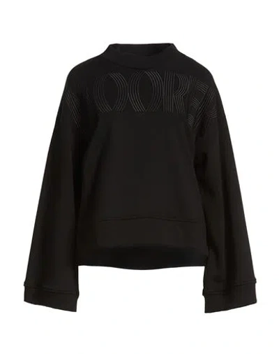 Moorer Woman Sweatshirt Black Size 6 Cotton