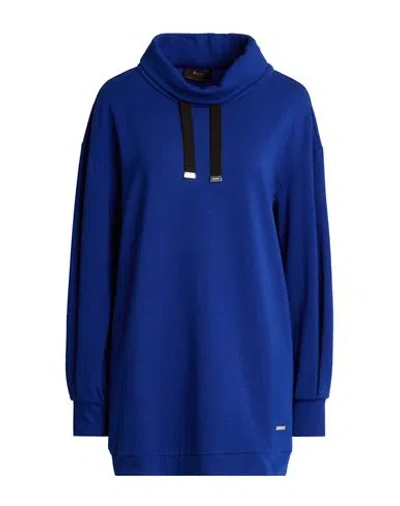 Moorer Woman Sweatshirt Bright Blue Size 4 Cotton, Elastane