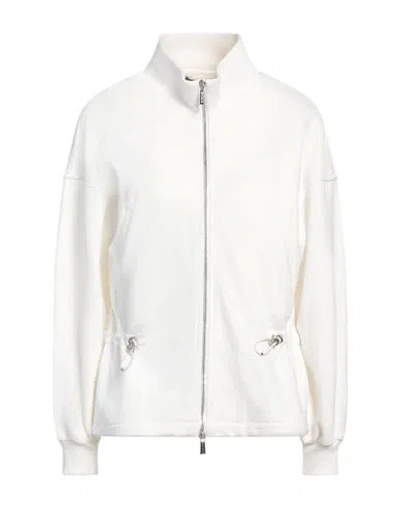 Moorer Woman Sweatshirt White Size 4 Cotton