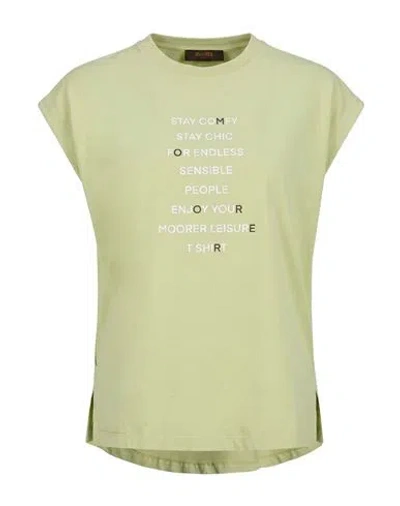 Moorer Woman T-shirt Light Green Size 4 Cotton, Elastane