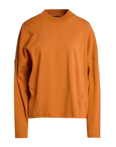 Moorer Woman T-shirt Mandarin Size 4 Cotton In Brown