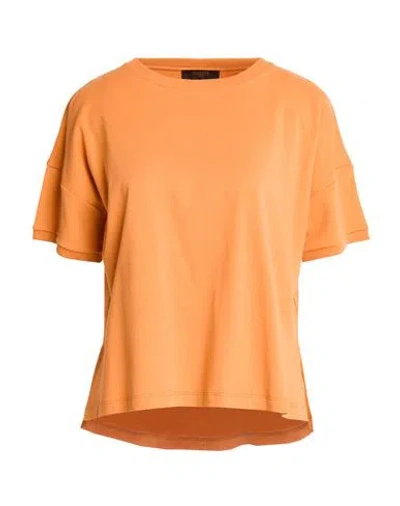 Moorer Woman T-shirt Mandarin Size 4 Cotton In Orange