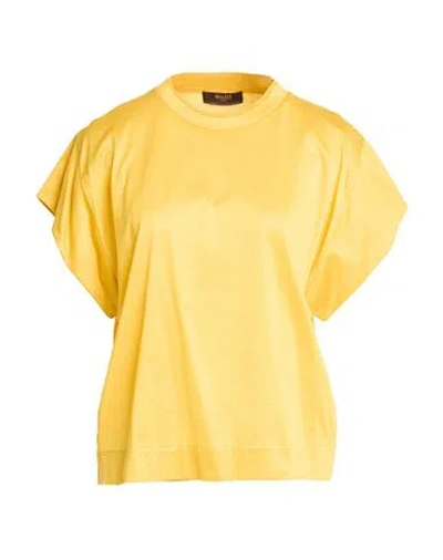 Moorer Woman T-shirt Marigold Size 6 Cotton In Yellow