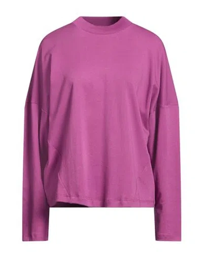 Moorer Woman T-shirt Mauve Size 4 Cotton In Purple