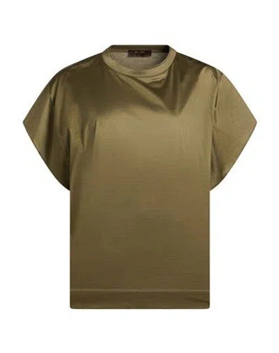 Moorer Woman T-shirt Military Green Size 8 Cotton