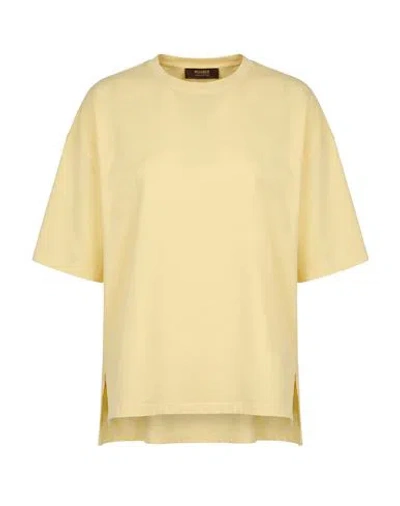 Moorer Woman T-shirt Pastel Yellow Size 4 Pima Cotton, Polyester, Elastane