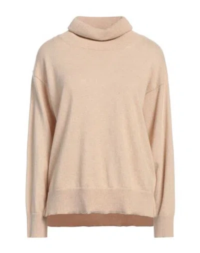 Moorer Woman Turtleneck Beige Size 8 Cashmere