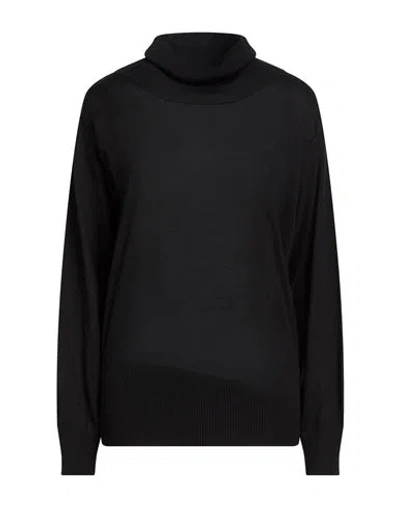 Moorer Woman Turtleneck Black Size 10 Wool, Silk, Cashmere