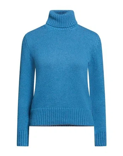 Moorer Woman Turtleneck Blue Size 4 Cashmere