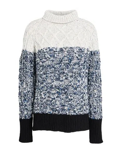 Moorer Woman Turtleneck Blue Size 4 Wool, Cashmere, Polyester In Multi