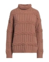 Moorer Woman Turtleneck Blush Size 4 Virgin Wool, Cashmere