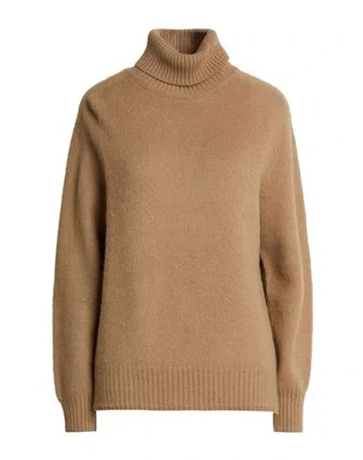 Moorer Woman Turtleneck Camel Size 4 Cashmere In Brown