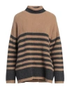 Moorer Woman Turtleneck Camel Size 4 Virgin Wool, Silk, Cashmere