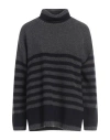 Moorer Woman Turtleneck Charcoal Size 4 Virgin Wool, Silk, Cashmere