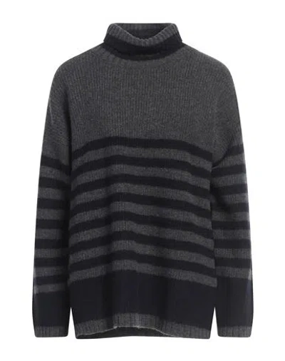 Moorer Woman Turtleneck Charcoal Size 4 Virgin Wool, Silk, Cashmere