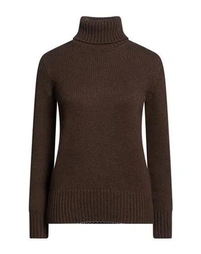 Moorer Woman Turtleneck Chocolate Brown Size 4 Cashmere