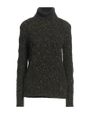 Moorer Woman Turtleneck Dark Green Size 4 Wool, Cashmere, Polyester