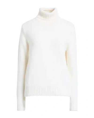 Moorer Woman Turtleneck Ivory Size 10 Wool, Cashmere In White