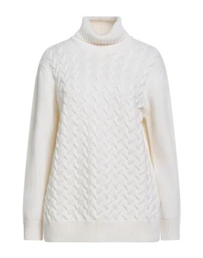 Moorer Woman Turtleneck Ivory Size 14 Cashmere In White
