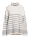 Moorer Woman Turtleneck Ivory Size 4 Virgin Wool, Silk, Cashmere