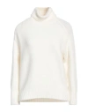 Moorer Woman Turtleneck Ivory Size 4 Wool, Polyester, Cashmere, Elastane