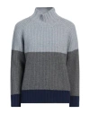 Moorer Woman Turtleneck Light Blue Size 10 Virgin Wool, Viscose, Cashmere