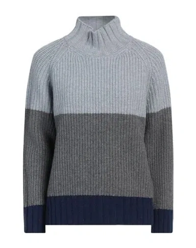 Moorer Woman Turtleneck Light Blue Size 10 Virgin Wool, Viscose, Cashmere