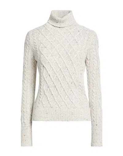 Moorer Woman Turtleneck Light Grey Size 10 Wool, Cashmere, Polyester In Gray