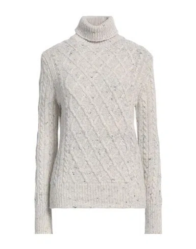 Moorer Woman Turtleneck Light Grey Size 6 Wool, Cashmere, Polyester