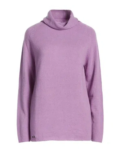 Moorer Woman Turtleneck Lilac Size 4 Cashmere In Purple