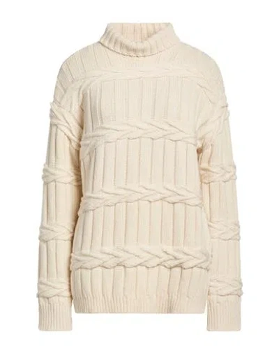Moorer Woman Turtleneck Off White Size 4 Virgin Wool, Cashmere In Neutral