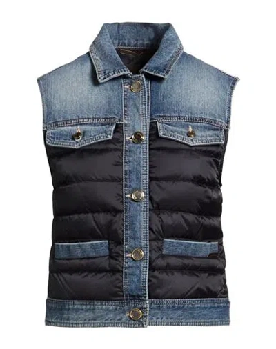 Moorer Woman Vest Blue Size 4 Cotton, Elastane