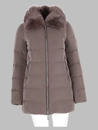 Moorer Women's Arctic Fox Fur Trench Coat With Tailored Structure In Brown
