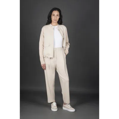 Moorer Women's Beige Relaxed Fit Jacket In Neutral