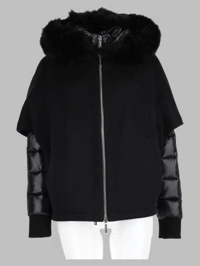 Moorer Women's Hooded Fur-trim Coat In Black