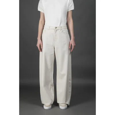 Moorer Women's Off White Wide Leg Trousers In Neutral