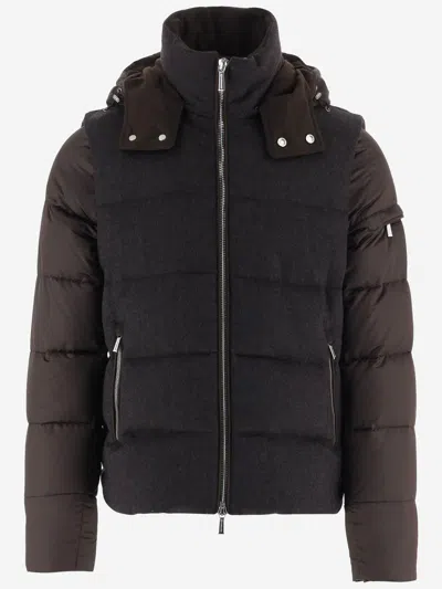 Moorer Wool And Cashmere Jacket In Brown