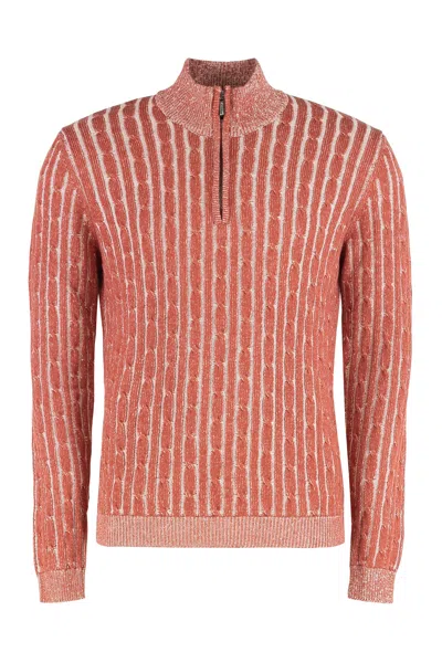 Moorer Wool And Cotton Sweater In Pink