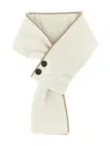 Moorer Twisted Mongolian Cashmere Scarf With Front Button Detail In Gold