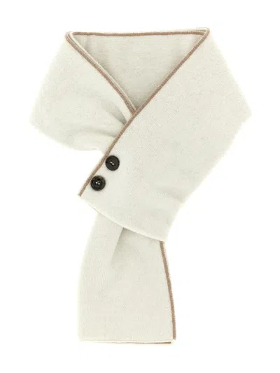 MOORER WOOL BUTTON-DETAIL SCARF