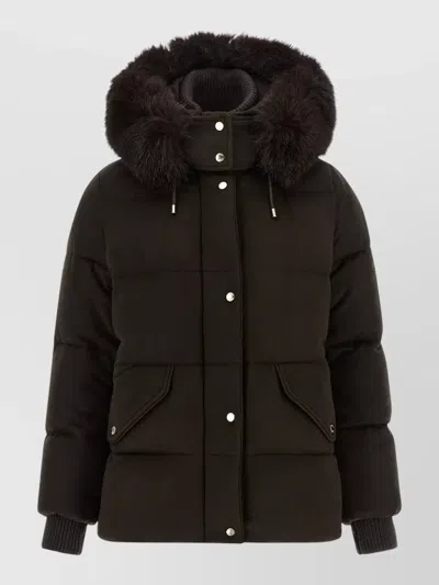 Moorer Wool Cashmere Down Coat In Brown