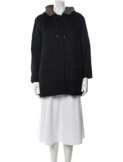 Pre-owned Moorer Wool Down Coat In Black