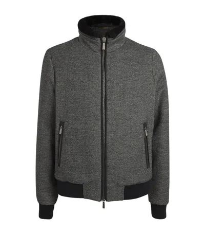 Moorer Wool Padded Jacket In Grey
