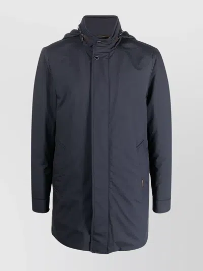 MOORER WOOL PARKA WITH HIGH NECK AND SIDE POCKETS